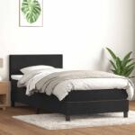 vidaXL fekete bársony rugós ágy matraccal 80x220 cm (3316715)