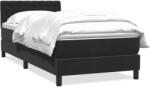 vidaXL fekete bársony rugós ágy matraccal 90x220 cm (3316529)