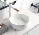 Foglia Lavoar pe blat rotund cu efect marmura, Chloe Foglia (C78385M-W1)