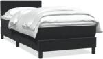 vidaXL fekete bársony rugós ágy matraccal 90x210 cm (3316385)