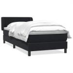 vidaXL fekete bársony rugós ágy matraccal 80x220 cm (3317381)