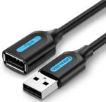 Vention USB-A 2.0/M -> USB-A 2.0/F, (hosszabbító, PVC fekete), 1m, kábel (CBIBF)