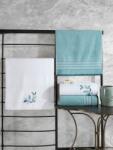 Cottonbox® Set cadou 4 prosoape bumbac 100% cu broderie, Colorful Verde Menta/Alb Prosop