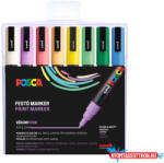 uni UNI POSCA PC-3M 8DB-OS KÉSZLET PASZTELL (világoszöld, zöld, barack, korall, sárga, égkék, levendula, elefántcsont) (2UPC3MPASZTELL)