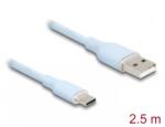 Delock Cablu USB-A 2.0 la USB type C T-T 2.5m silicon Blue, Delock 81223 (81223)