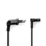 Nedis Cablu de alimentare Euro la IEC C7 (casetofon) 2 pini 2m in unghi, Nedis CEGL11075BK20 (CEGL11075BK20)