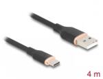 Delock Cablu USB-A 2.0 la USB type C T-T 4m silicon Negru, Delock 81228 (81228)