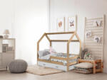  Pat pentru copii CASETA D3, 80 x 160 cm, pin Saltele: Saltea EASYSOFT 10 cm, Cutie depozitare pat: Fara sertar, Somiera pat: Cu lamele curbate