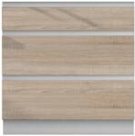 TEMPO KONDELA Alsószekrény három fiókkal, tölgy sonoma, LINE - kondela