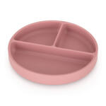  P&M Szilikon osztott tányér, kerek Take&Match Dusty Rose 6m+ - babyshopkaposvar