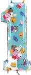 BP Fólia lufi születésnapi szám 1 - Peppa Malac 66 cm