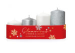 Bartek Candles Gyertya adventi lépcsős Glamours ezüst 50x55/70/85/100 mm
