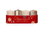 Bartek Candles Gyertya adventi Glamours Cappuchino 4db/csomag, 4cm x 7 cm