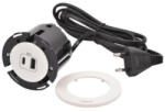 Legrand Romania Priza incorporabila Incara Disq 60 cu USB A+C de 15 W alb, finisaj alb, cablu 2m + stecar 2P+T (654730)