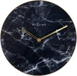 NeXtime Ceas de perete Marble negru cu montură aurie (8189ZW)