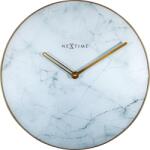 NeXtime Ceas de perete Marble alb cu montură aurie (8189WI)