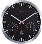 NeXtime Ceas cu termometru și higrometru Weather Station Clock negru-argintiu (90514ZW)