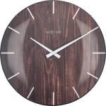 NeXtime Ceas de perete Edge Wood Dome lemn întunecat (3249BR)