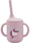 Sassi Силиконова чаша със сламка Sassi - Sparkly The Unicorn, розова (SSSI0801)