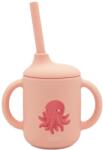 Sassi Силиконова чаша със сламка Sassi - Slurpy The Octopus, розова (SSSI0795)