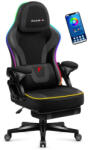 Huzaro Gamer szék RGB smart , szövet, lábtartó, LED világítással, fekete (HZ-FORCE-4-6-RGB-BLACK-MESH)