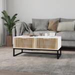 vidaXL fehér szerelt fa és vas dohányzóasztal 80 x 40 x 35 cm (352100)