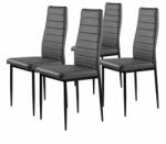  ökobőr Székkészlet étkezőbe és nappaliba ergonomikus háttámlával 4db - Szürke (1088751)