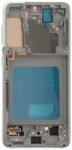 Samsung G991 Galaxy S21 5G előlap keret, lcd kijelző és érintőpanel, ezüst (Incell, TFT)