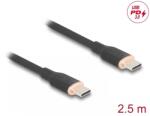 Delock Cablu USB 2.0 type C la USB type C T-T PD 3.0 60W 2.5m Negru, Delock 81239 (81239)