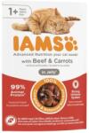 Iams Delights Marhahús és répa falatok, zamatos aszpikban nedves macskatáp 24x85g