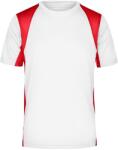 James & Nicholson (Daiber) Férfi sportos rövid ujjú póló JN306 - Fehér / piros | 3XL (1-JN306-123719)