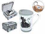 Hanipol Porcelán utazóbögre - 320ml - Fekete macska, Velence