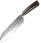 AKORA Cuțit profesional Santoku, otel japonez HRC 60 calire manuala, maner Delux Pakka (KP-1069-35-2)