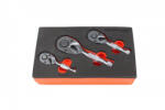 KROFtools 3 részes rövid racsnis hajtószár készlet, 1/4"-3/8"-1/2" (8557) (K-8557)