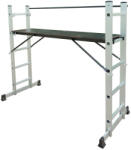 Bormann Háromfunkciós alumínium állványlétra 5 + 5 fokkal, 198 cm, 150 kg (BHL9090) (BHL9090)
