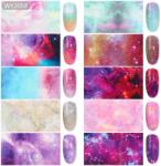 Everin Set 10 Folii Transfer Unghii Galaxy | Nail Art Cosmic Profesional 20×4 cm (WY-2058)