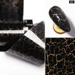 Everin Folie de transfer BP-49 4x100 cm | Decor marmorat negru cu auriu pentru unghii (BP49)
