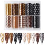Everin Set 10 Folii Transfer Unghii GC-239 | Modele Luxury Monogram 100x4cm (GC-239)