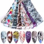 Everin Set 10 Folii Transfer Unghii FT-RS10 | Animal Print & Reptile 20×4 cm (FT-RS10)