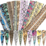 Everin Set 10 Folii Transfer Unghii Snake Print SNK-54 | Nail Art Profesional Everin (SNK-54)