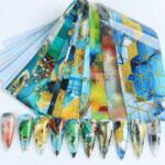 Everin Set 10 Folii Transfer Unghii Abstract Geometric FT-LB10 | Nail Art Modern 20×4 cm (FT-LB10)