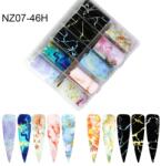 Everin Set 10 Folii Transfer Unghii Galaxy Marble NZ07-46H | Nail Art Profesional 100×4 cm (NZ07-46H)