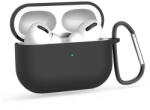 Haffner Tok Haffner szilikon védőtok karabínerrel - Apple AirPods Pro 1/2 fülhallgatóhoz - fekete - ECO
