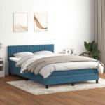 vidaXL sötétkék bársony rugós ágy matraccal 140x220 cm (3317125)