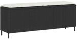 vidaXL fekete polyrattan kerti pad párnával 110x30x40, 5 cm (4104154)