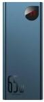 Baseus 026696 Baseus Adaman Metal Powerbank, 20000mAh, PD, QC 3.0, 65W, 2 x USB-A + USB Type-C + Micro USB, kék (026696)