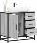 vidaXL mosdószekrény szürke Sonoma 65x33x60 cm műfa (849277)