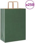 vidaXL 250 db zöld papírzacskók fogantyúkkal 32x17x44 cm (4101958)