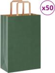 vidaXL 50 db zöld papírzacskók fogantyúkkal 21x11x31 cm (4101938)