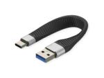 Roline Cablu USB-A 3.2 la type C 11cm silicon Negru, Roline 11.02. 9017 (11.02.9017-20)
